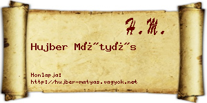Hujber Mátyás névjegykártya