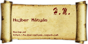 Hujber Mátyás névjegykártya