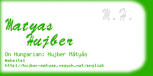 matyas hujber business card